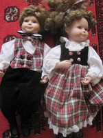 2 Very correct folk dress porcelain doll!