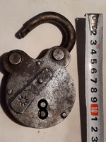 Very old iron padlock without a key