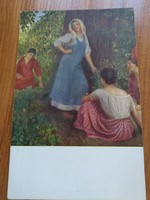 Antik képeslap, művészi,Jendrassik: Árnyékban, postatiszta