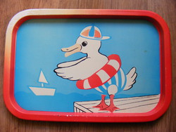 Retro tray - floating rubber duckling
