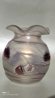 Art Nouveau Freiherr von Poschinger iridescent fluted glass vase