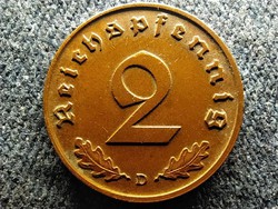 Germany swastika 2 imperial pfennig 1939 d (id59167)