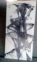 Black and white, durable, and abstract 40 x 19 cm