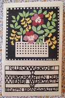 Jókívánság képeslap üdvözlőlap üdvözlőkártya levelezőlap postatiszta Wiener Werkstätte
