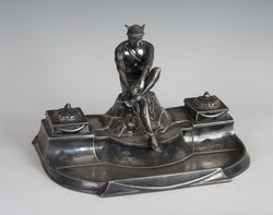 Art Nouveau tin inkwell with Persian figure
