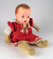 1H533 antique ceramic head toy doll rag doll ~ 1930