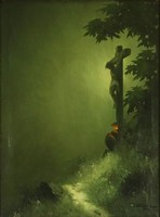 1H291 Lajos Sidelszki: Jesus on the Cross in Moonlight 1936