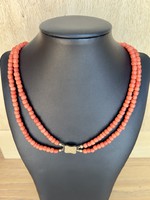 About 1 forint! Antique coral gold (br. 54.7 G) necklace with Pest clasp and 14 carat large clasp!