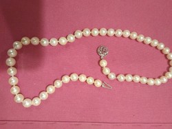 Akoya saltwater true pearl string with gold clasp and bracelet