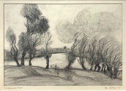 Tibor Pataky (1901-1978): willow trees on the banks of the Tisza