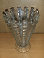Retro vastag bütykös üveg váza 22 cm (12/d)