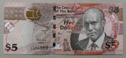 Bahamas $ 5 2013 unc