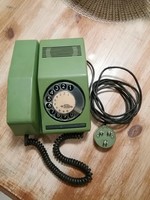 Retro tárcsás telefon zöld