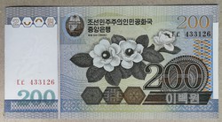 Észak-Korea 200 Won 2005 Unc