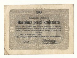 1849 Es 30 pengő krajczárra kossuth bankó paper money banknote 48 49 es war of independence money line wwf