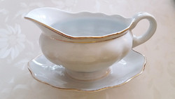 Old porcelain sauce bowl with vintage handle serving 21 cm