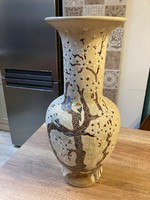 Oriental patterned ceramic floor vase