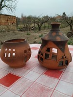 Retro, natural ceramic, clay candle, ornaments for sale