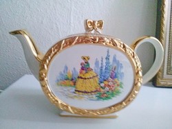 Beautiful baroque scene on both sides with English sadler tea jug pitcher