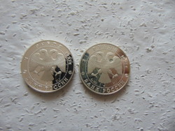2 darab ezüst 3 rubel 1992 2 x 34.88 gramm 900 - as ezüst