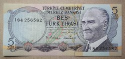 Törökország 5 Líra 1970 Unc