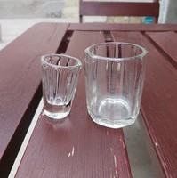 2 db extra vastag italos  felespohàr pàlinkàspohàr egyik kisebb boros pohár nosztalgia üveg üdìtős
