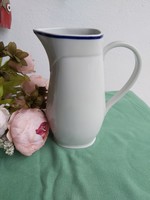 Beautiful zsolnay 23 cm high menstrual blue striped jug nostalgia piece