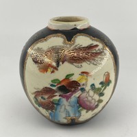 Old Chinese hand painted bird porcelain tea jar? Pot or vase china japanese asia oriental auction