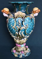 Ritkaság! Schütz Cilli – Antik majolika váza – 545.