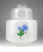 1I205 Régi nagyméretű tejfehér virágdíszes üveg lámpabura