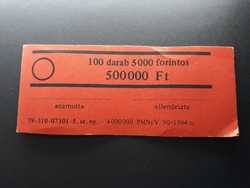 Retró bankjegykötegelő szalag 5000 Ft-os bankjegyhez - Papírpénz kötegelő bankjegyszalag