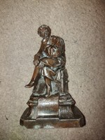 Petőfi Sándor szobor, " Boldogtalan voltam, teljes életemben...", bronzírozott spiáter (?)