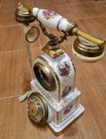 Antik porcelán telefon órával
