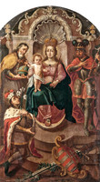 Magyar festő, XVIII. sz.: "Patrona Hungariae" olaj festmény, 118*65 cm