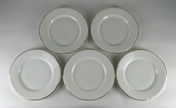 1I241 Régi jelzett Schlaggenwald fehér porcelán tányér 5 darab