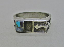 Csodálatos  régi iparművész türkizköves  ezüst gyűrű