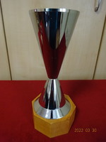 Metal goblet, wooden base, height 25.5 cm. He has! Jókai.