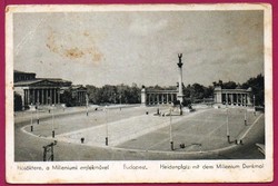 104 --- Futott képeslap,  Budapest Hősök tere