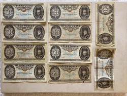 1983-as, 1986-os és 1989-es 50 forint (10 db)