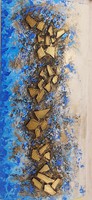 Molnár Ilcsi  "  Kék - arany horizont   "  című munkám - akril absztrakt festmény/plasztika
