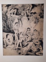 Marked lithography: morbid scene. (1956), Picture, graphic