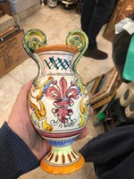Ceramic vase with Hungarian folk sign, 18 cm high.