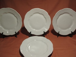 4 db régi fehér Zsolnay lapos tányér