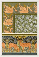 Maurice verneuil - swans and deer - reprint