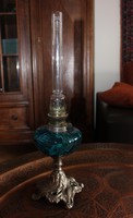Turquoise kerosene lamp (circa 1890-1900)