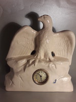 Antique ceramic eagle figurine clock large size