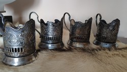Russian silver-plated tea cup holders