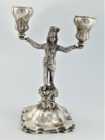 Ezüst figurális gyertyatartó 1800-as évek Ausztria