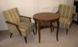 Art deco table with two armchairs