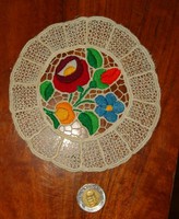 Kalocsa riselt cute size hand embroidery needlework tablecloth round sale from 1 forint